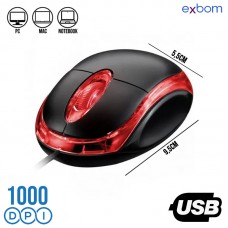 Mouse USB 1000Dpi MS-9 Exbom - Preto